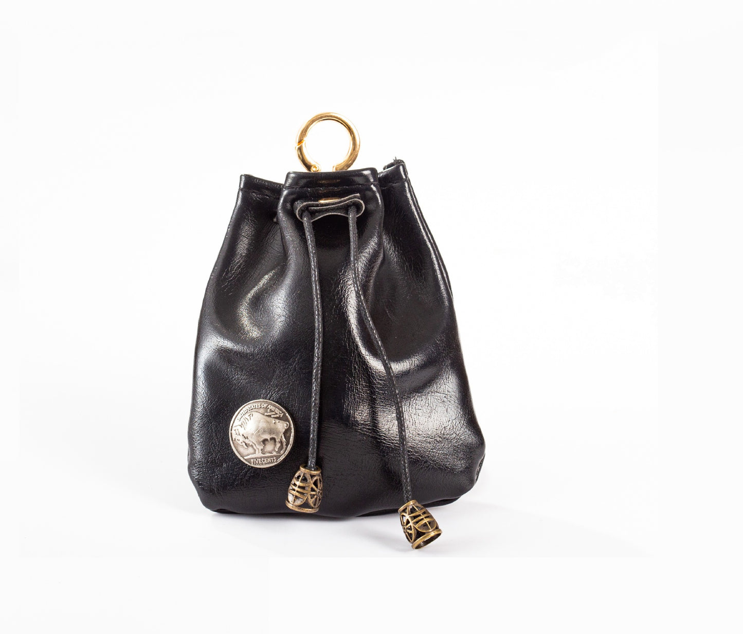 Women's Storage Bag Retro Soft Leather Drawstring Coin Purse Multi-Functional Simple Daily Portable Small Saddle Bag