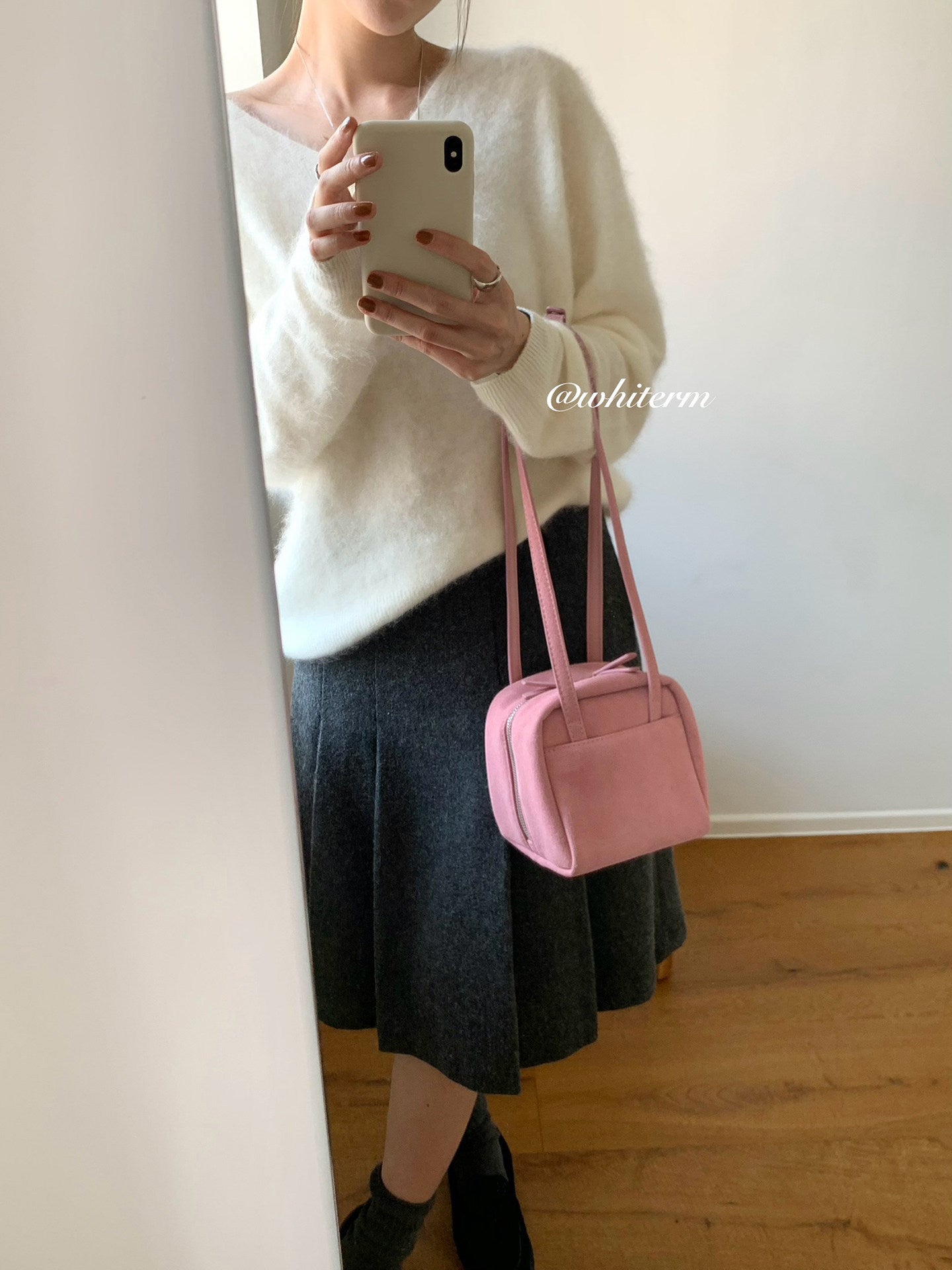 Korean Style Spring New Arrival Minimalist Shoulder Bag Women's Casual Box Shape Crossbody Handbag with Zipper Closure