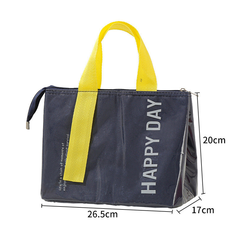 Dopamine lunch box bag, large-capacity lunch thermal bag for office workers, thick aluminum foil insulated bag for outdoor camping and picnics