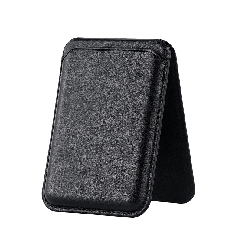 Magnetic Card Holder Stand for Apple 16Pro Max, Magsafe Strong-Magnet Phone A- Frame Stand with Card Slot Leather Case
