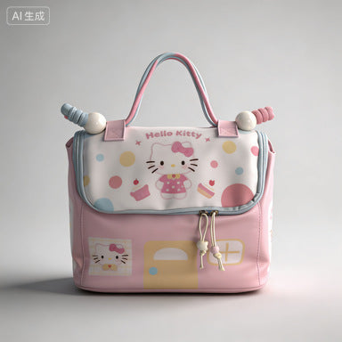 Cartoon Small House Cosmetic Bag Dopamine Color Matching Large Capacity Partition Storage Travel Portable Storage Fashion