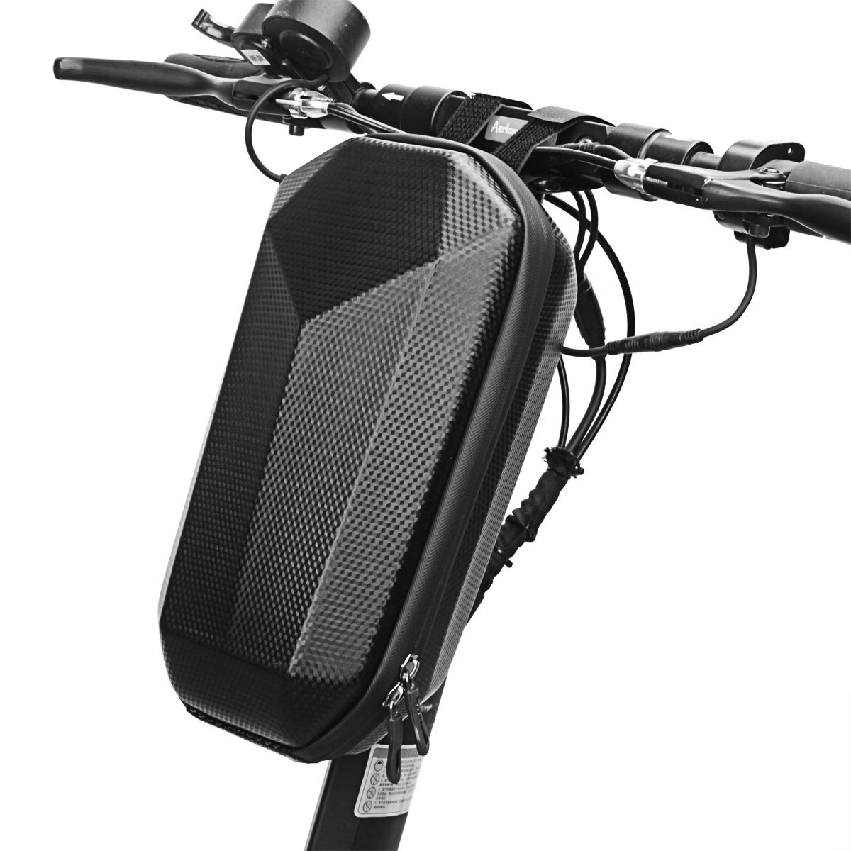 Waterproof Hard Shell Handlebar Bag for Electric Bike, Scooter, and Folding Bicycle with Secure Clip Mount