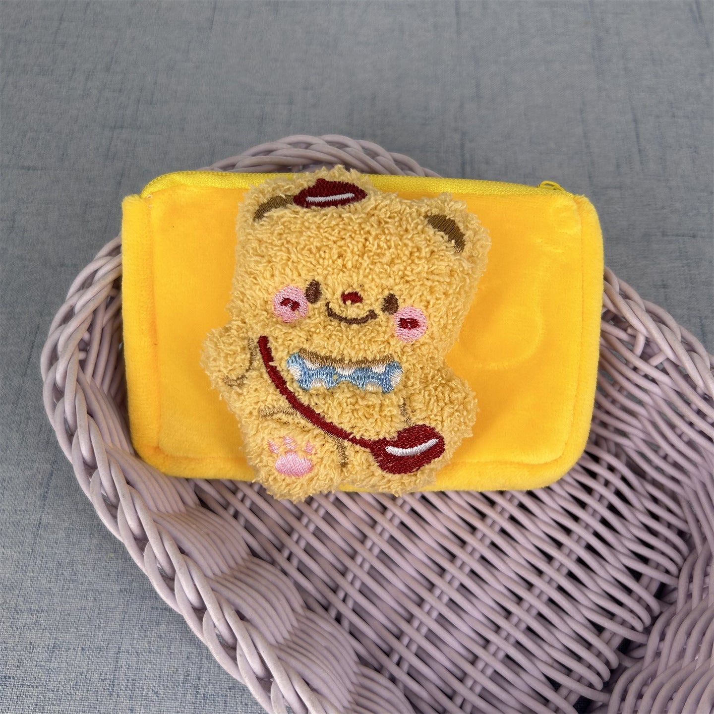 Women's Wallet Cute Plush Little Bear Cartoon Coin Purse, Daily Matching Storage Small Bag, Hanging Design