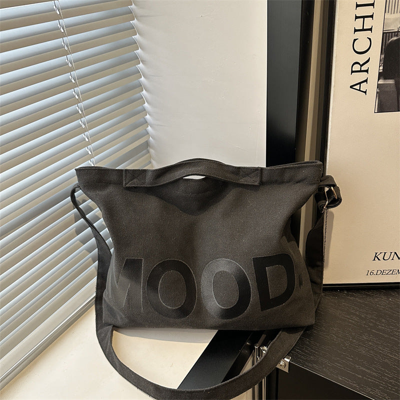 New Fashion Printing Letter Shoulder Bag Women's Large Capacity Casual Easy Matching Tote Bag Simple Fashion Canvas Bag