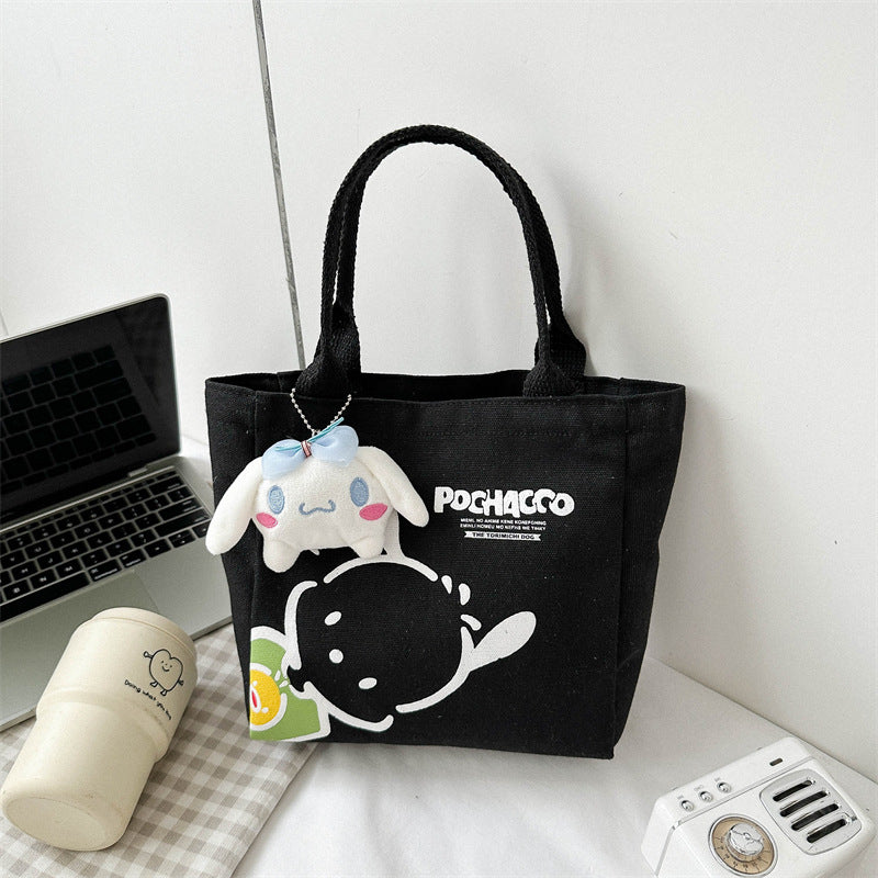 Women's Canvas Bag New Simple Commute Lunch Box Lunch Bag Fashion Mini Portable Small Cloth Bag