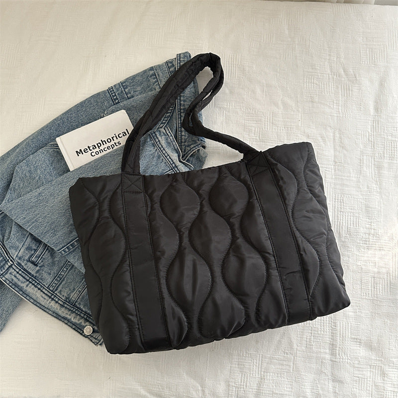 Casual Handbags Women's New Commuter Shoulder Large Capacity Cotton Jacket Bag