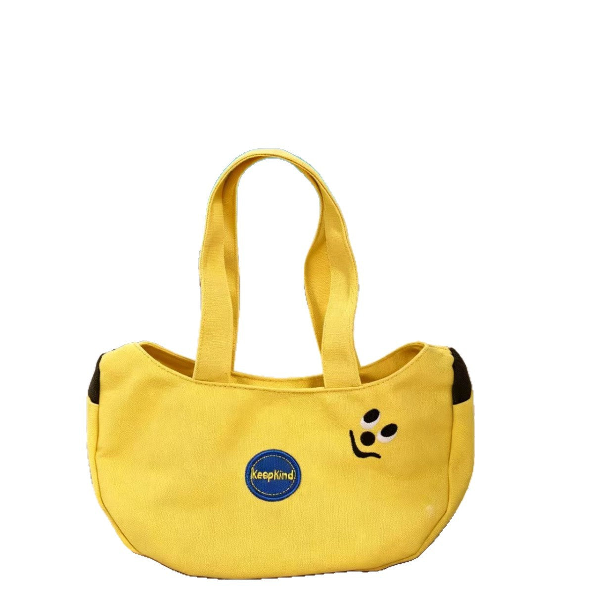 Cute Banana-Shaped Tote Bag with Embroidery Design, Perfect for Daily Use and Gift Giving