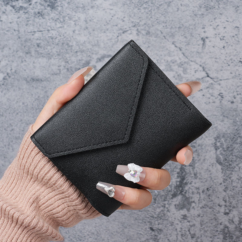Cute Mini Wallet for Women with Envelope Design and Floral Nail Art, Perfect for Daily Use and Student Style