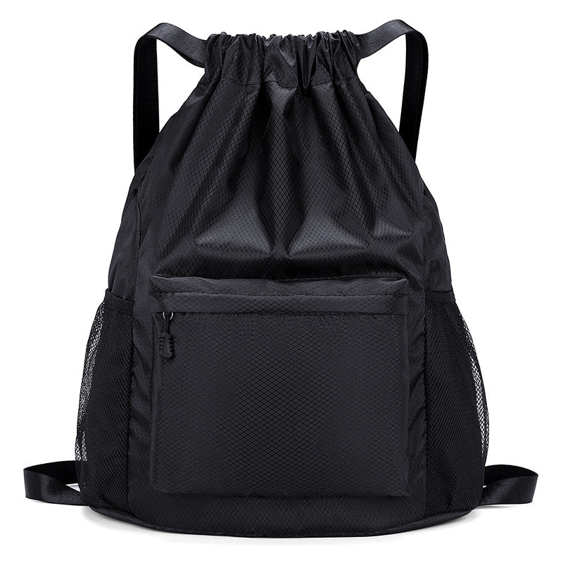 Women's Backpack Drawstring Bag Drawstring Sports Travel Backpack with Mesh Side Pocket and Front Zipper Pocket Suitable for Fitness Training Daily Use