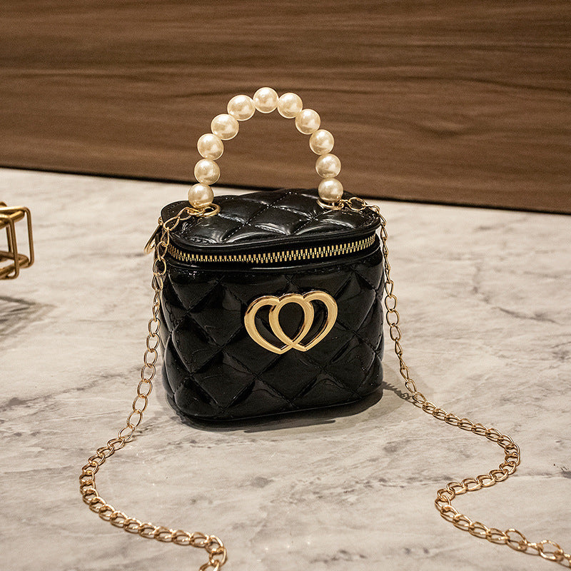 Fashion Mini Small Bag New Rhombus Bucket Gel Bag Pairs of Love Decorative Small Bag Shoulder Crossbody Women's Bag