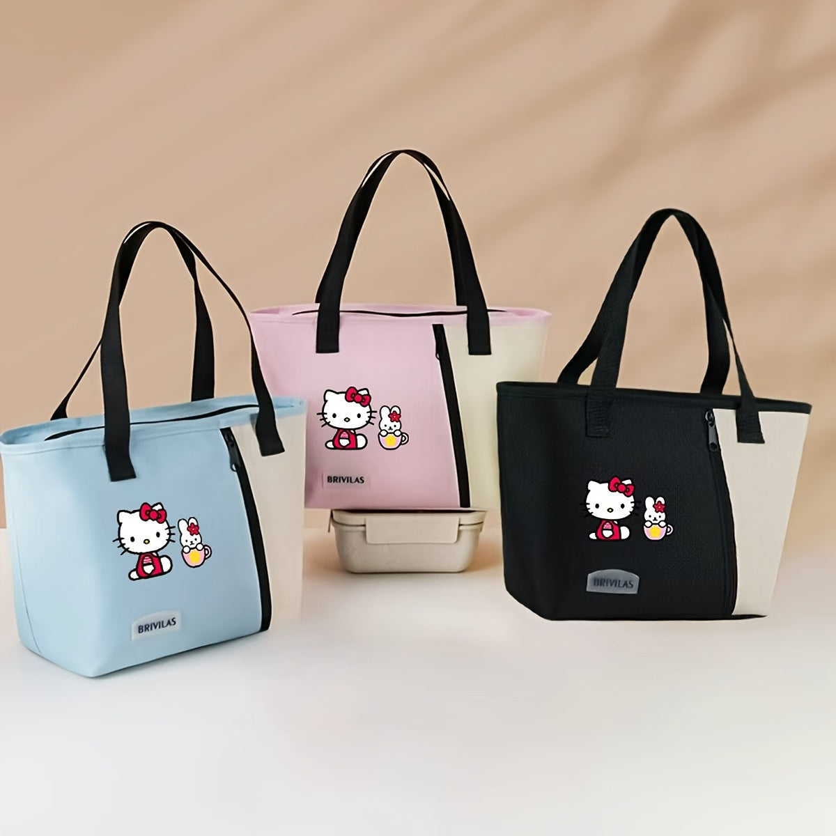 Cute Hello Kitty Printed Insulated Tote Bag for Lunch Storage and Daily Use - Stylish and Practical Design