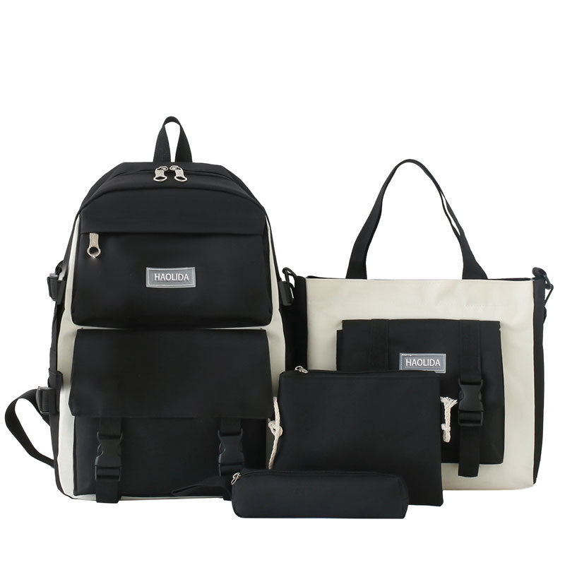 Cute Campus Style Backpack Set with Matching Bag and Accessories for Students