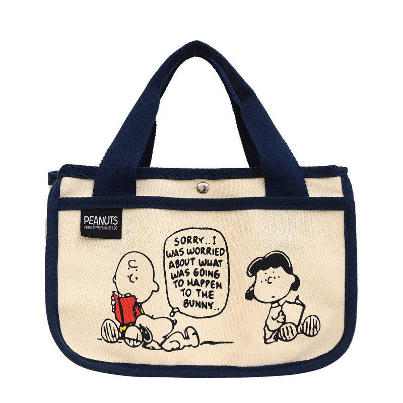 Cute Cartoon Snoopy Small Crossbody Bag Men's and Women's Large Capacity Multi-Functional Tote Bag Handbag Storage Bag