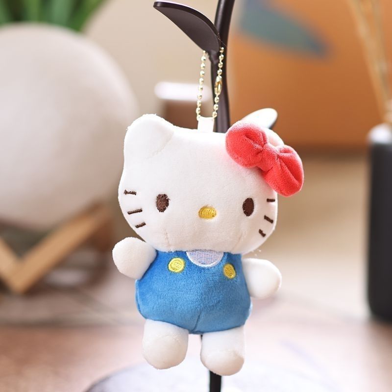 Cartoon KT Doll Keychain Small Pendant Cute Girls Schoolbag Hanging Plush Toy Small Gift