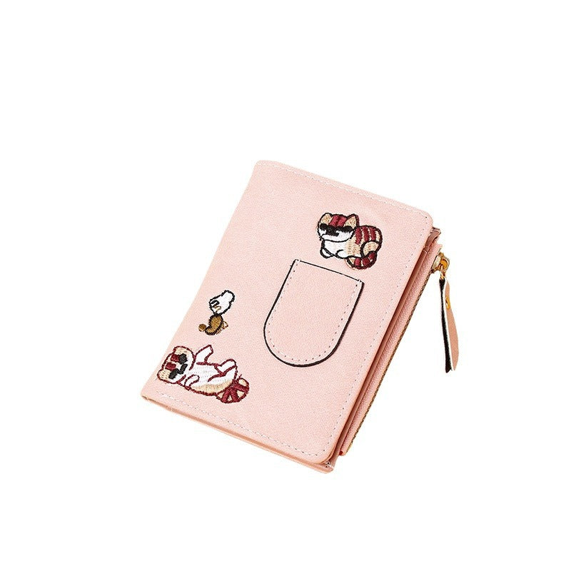 Cute Cartoon Kitten Wallet for Women Ultra-Thin Zipper Card Bag Strap Pocket Design Daily Fashion Matching Essential