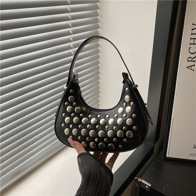 This Year's Popular Bag Summer New Korean Style Fashion Rivet Personality Shoulder Bag Ladies Crossbody Dumpling Bag