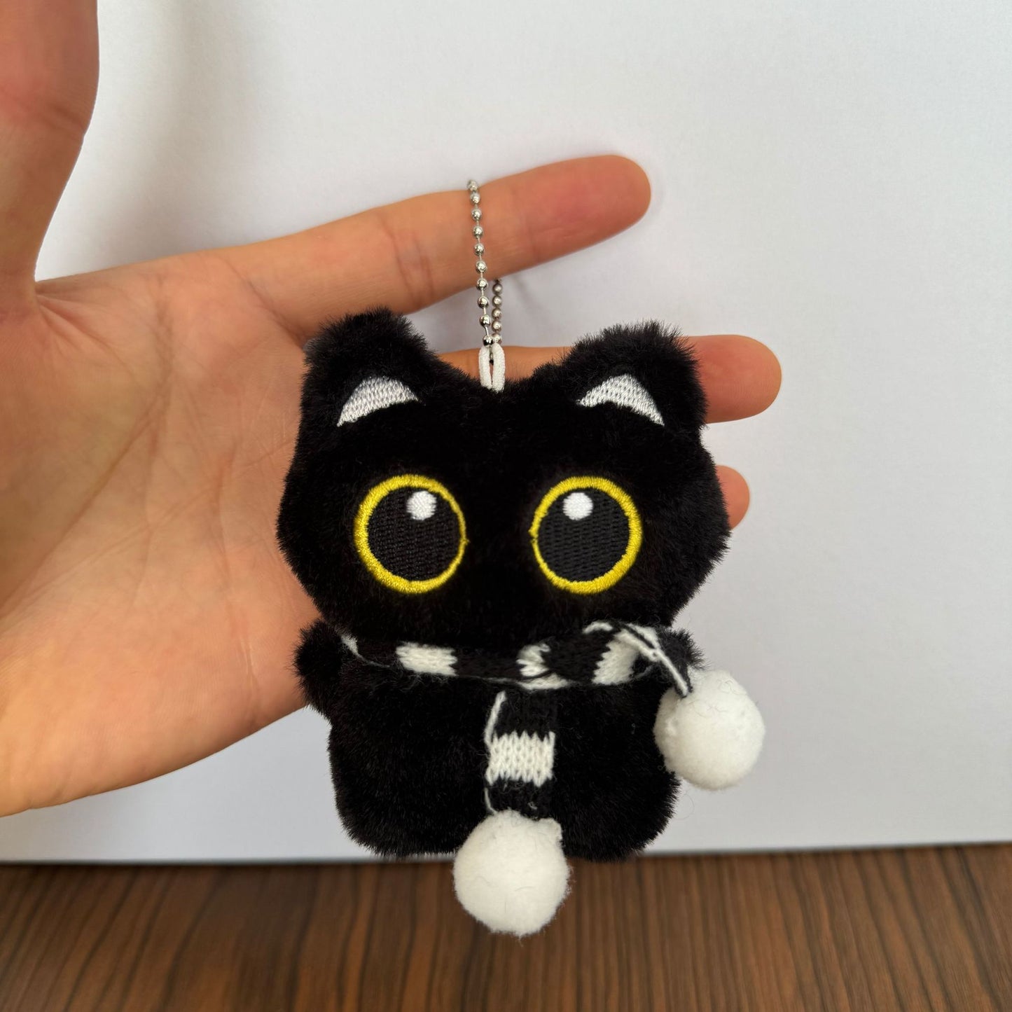 Cartoon Black Cat Doll Plush Doll Pendant Kitty Toy Ornaments Cute Gift Squeaky Bag Accessories