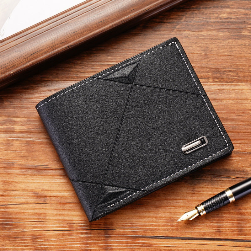 Stylish Men's Slim Wallet with Multi-Card Slots, Lightweight PU Leather Design for Daily Use
