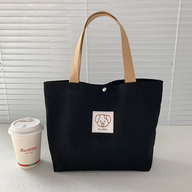 Cute Cartoon Canvas Tote Bag for Daily Use, School, Lunch, and Gift Packaging - Stylish and Practical Handheld Bag