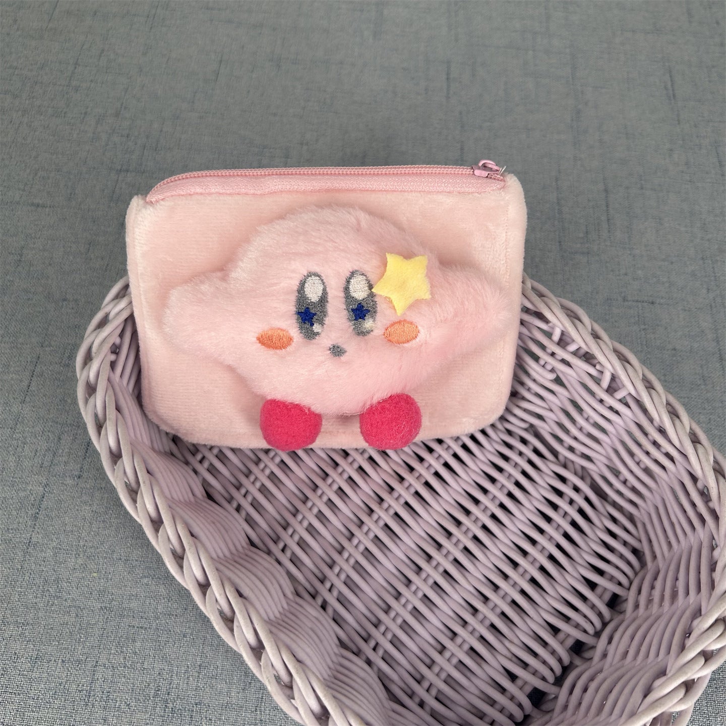 Women's Wallet Cartoon Plush Cartoon Star Coin Purse Cute Design Storage Earphone Key Daily Carry Bag