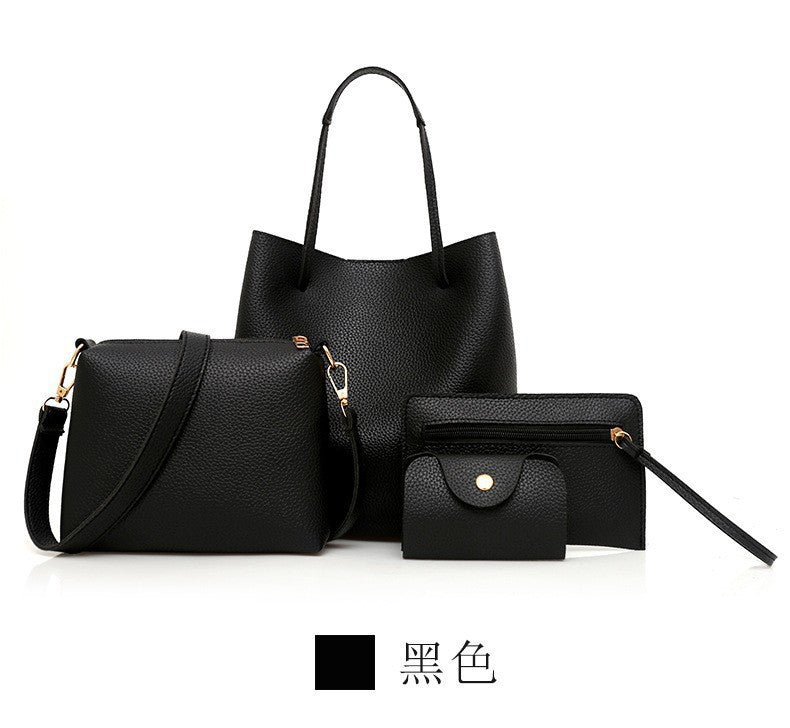 Stylish Four-Piece Bag Set for Women, Minimalist Design with Magnetic Closure, Perfect for Daily Use