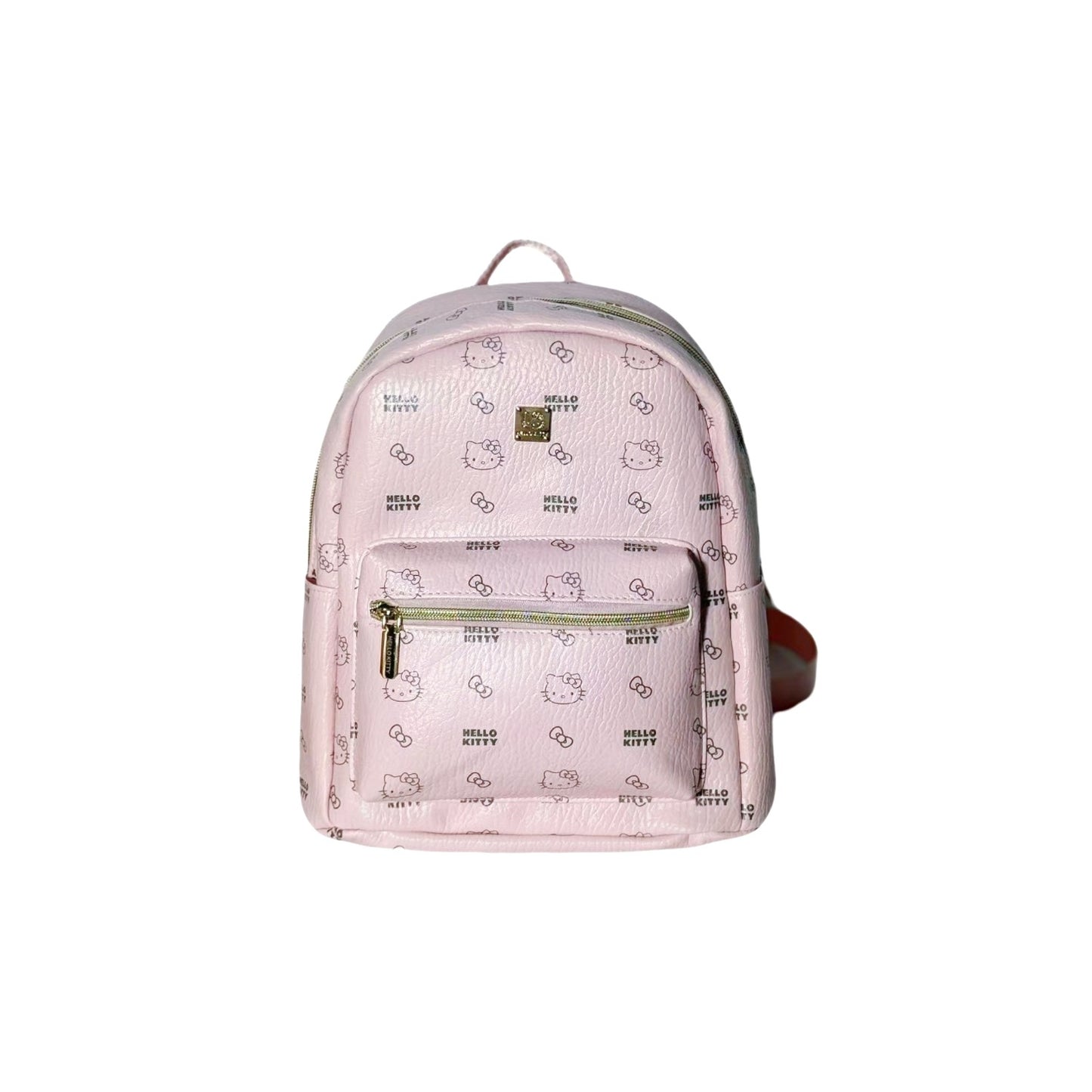 Cute Hello Kitty Print Backpack for Women, Fashionable Campus Style with Large Capacity and Waterproof PU Material