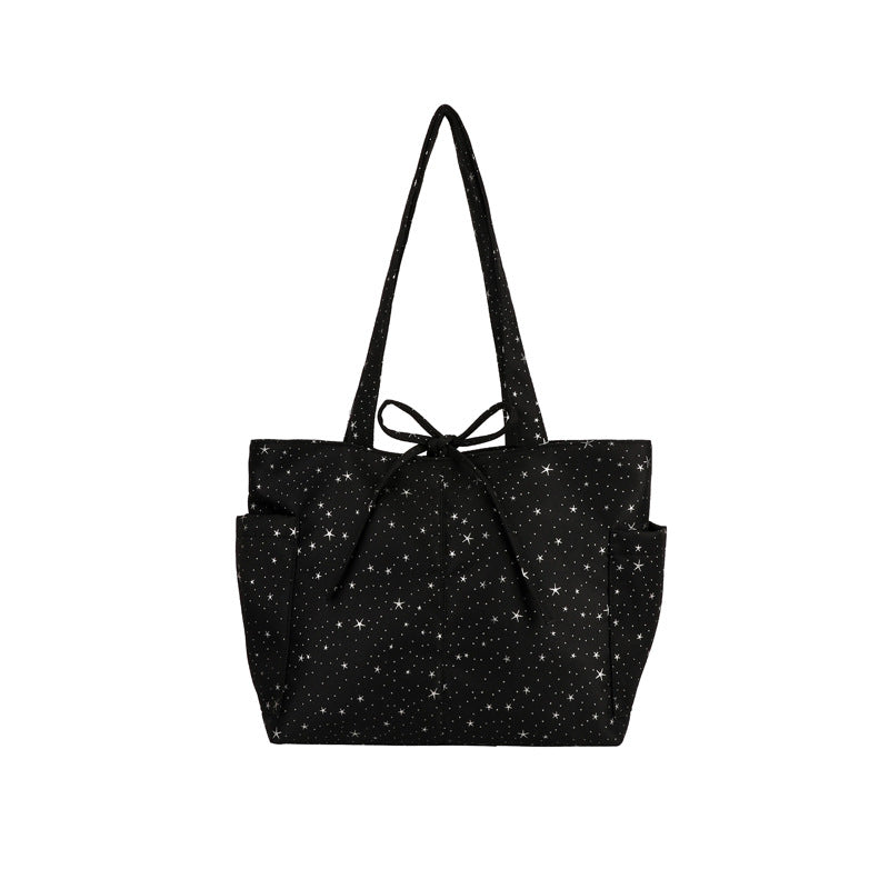 Women's Shoulder Bag Korean Style XINGX Rhinestone Canvas Tote Bag Large Capacity Shoulder Portable Commute Leisure Travel Versatile