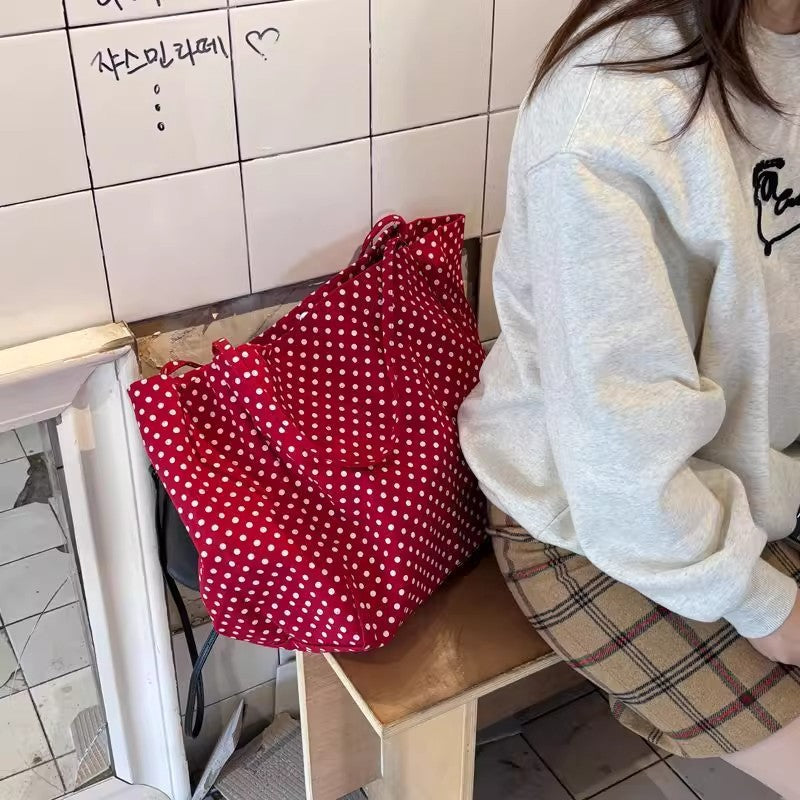 Large Capacity Canvas Bag Women's New Korean Style All-Matching Lazy Style Shoulder Bag Student Class Commuter Tote