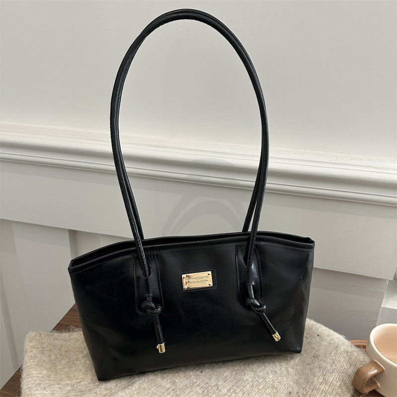 Fashion Simple Pu Commuter Tote Everyday Joker Large Capacity Shoulder Underarm Bag