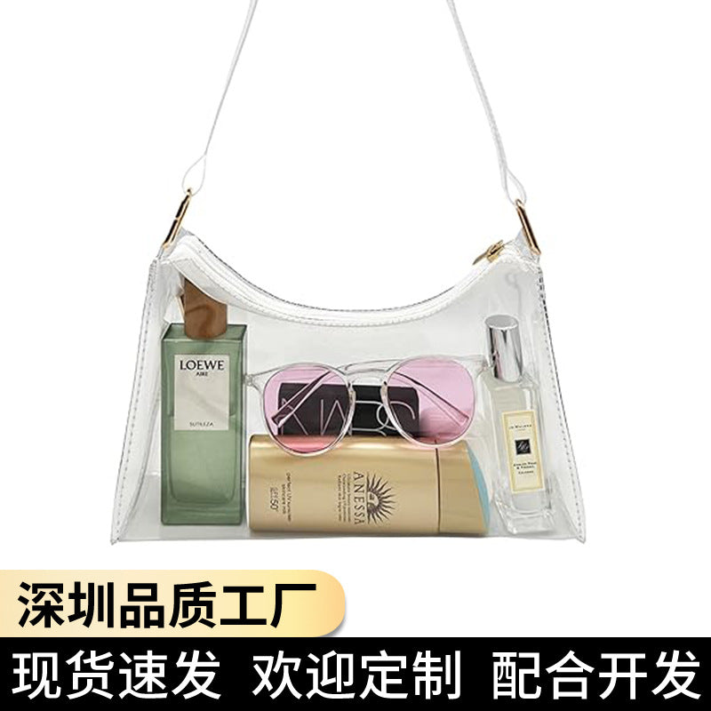 PVC Transparent Women's Underarm Bag Tote Bag