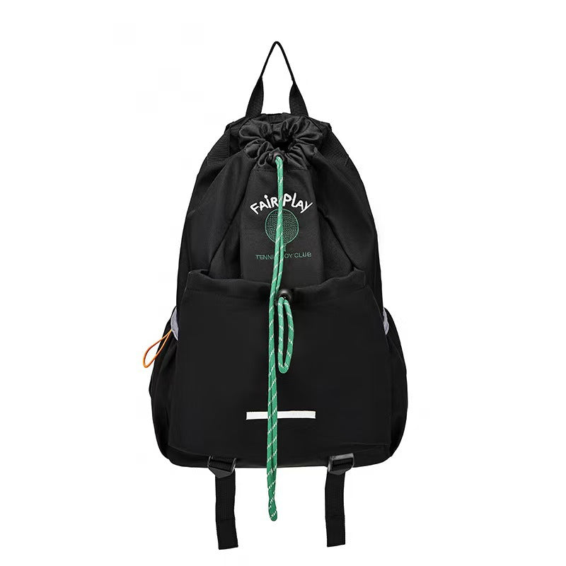 Large Capacity Drawstring Sports Backpack Suitable for Badminton Mountaineering Cycling Outdoor Sports Breathable Waterproof Portable Burden Alleviation Design
