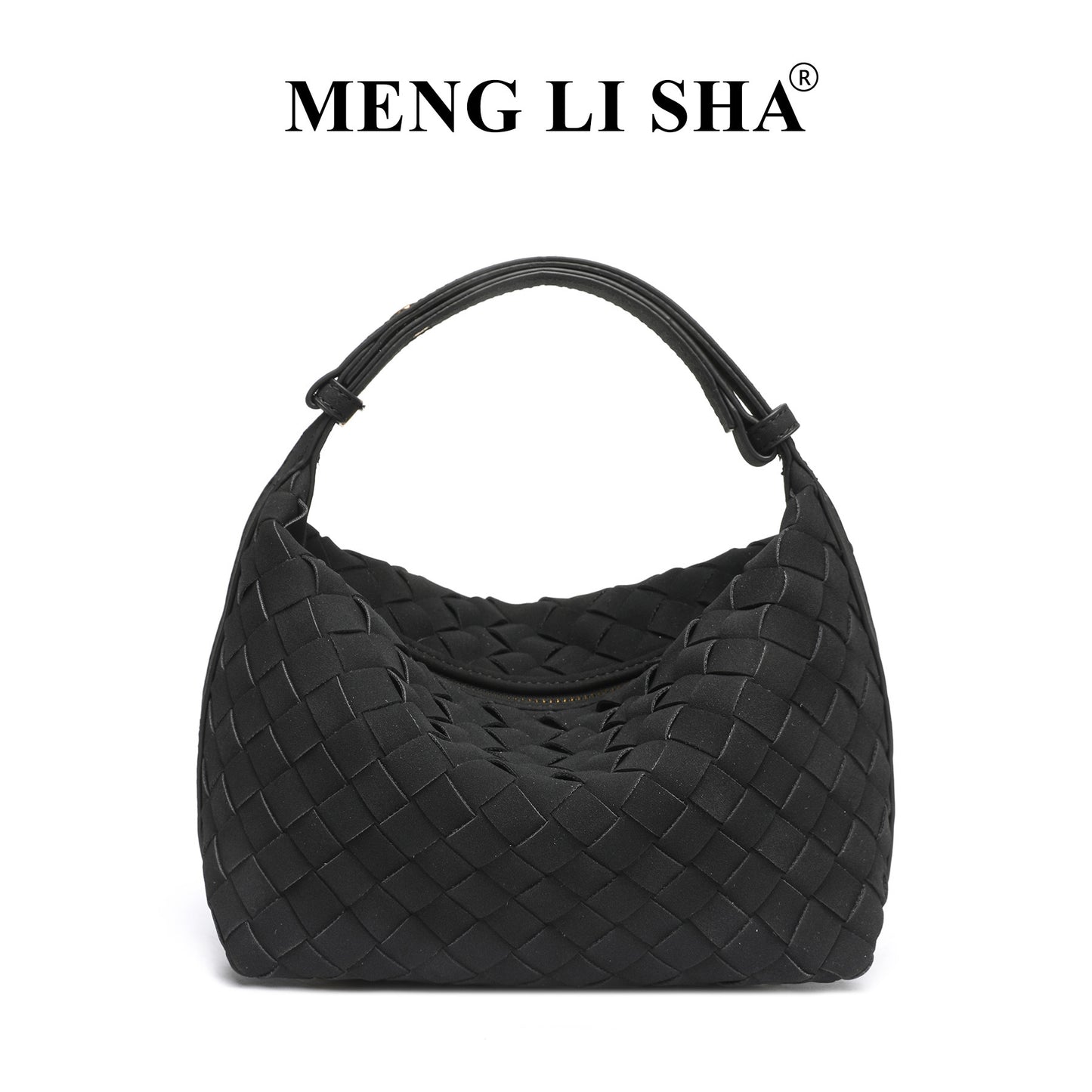 European and American New Suede Advanced Texture Woven Portable Lunch Bag Women's Fashion Simple Shoulder Crossbody Lunch Box Bag