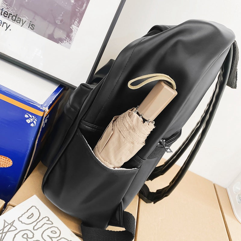 2025 New Soft PU Leather Backpack for Students and Travel, Waterproof Durable Large Capacity Casual Fashion Design