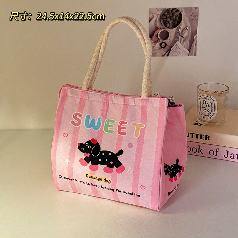 Tote Bag Good-looking Lunch Bag Female Cute Student Lunch Box Bag Rice Bag Insulated Lunch Box