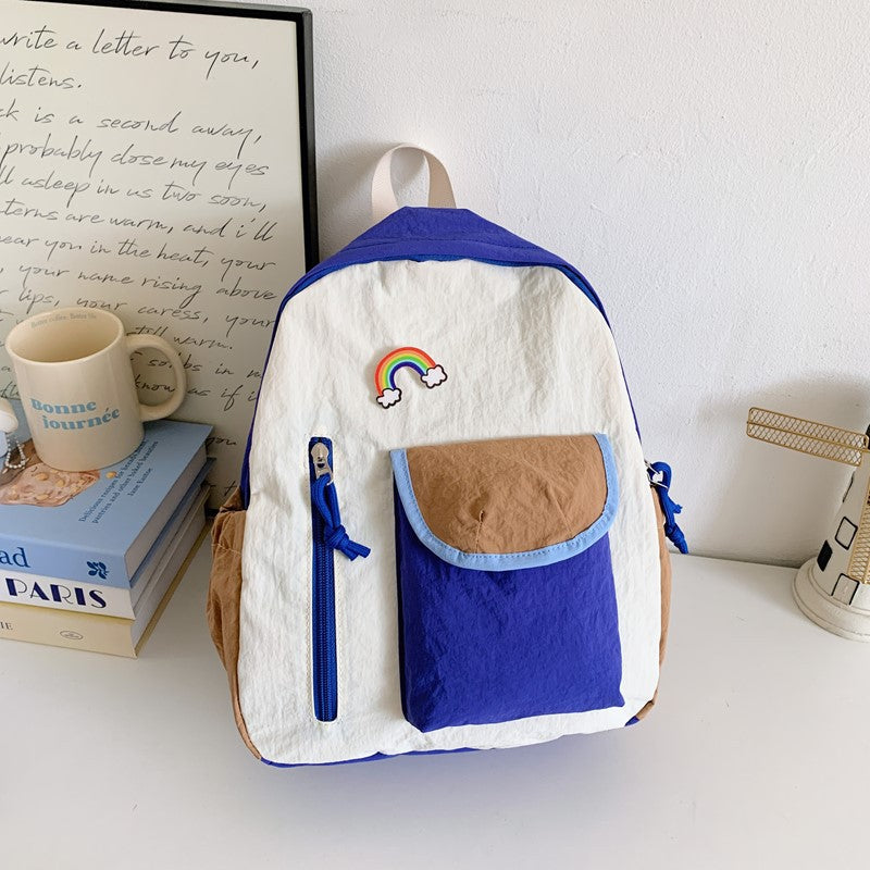 New Western Style Children's Rainbow Backpack Boys and Girls Casual Cute Kindergarten Backpack