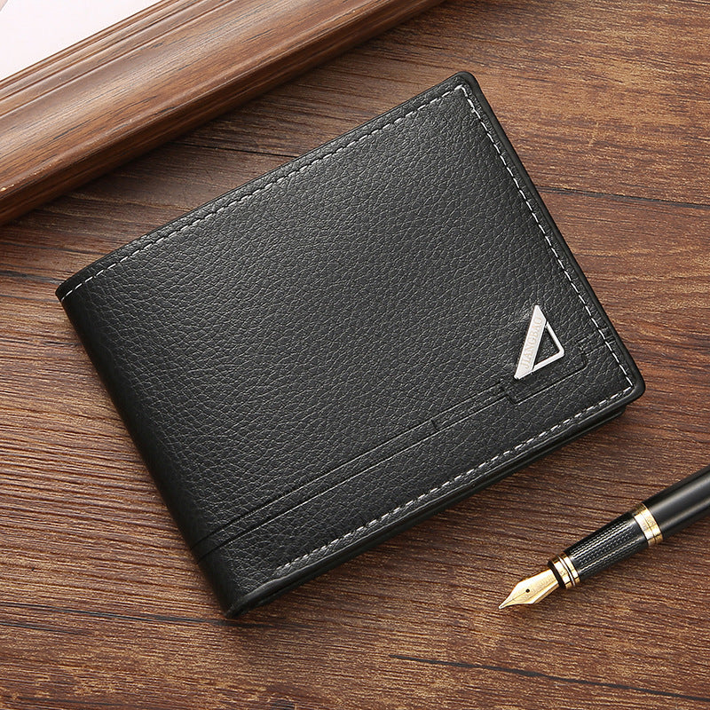 Stylish Men's Short Wallet with Anti-Theft Feature, Soft PU Leather, Business Casual Design, Large Capacity Card Holder