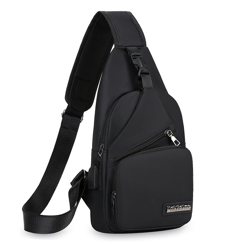 Chest Bag Men's Crossbody Bag Canvas Shoulder Bag Men's Korean-Style Fashionable Crossbody Chest Pack Casual Backpack
