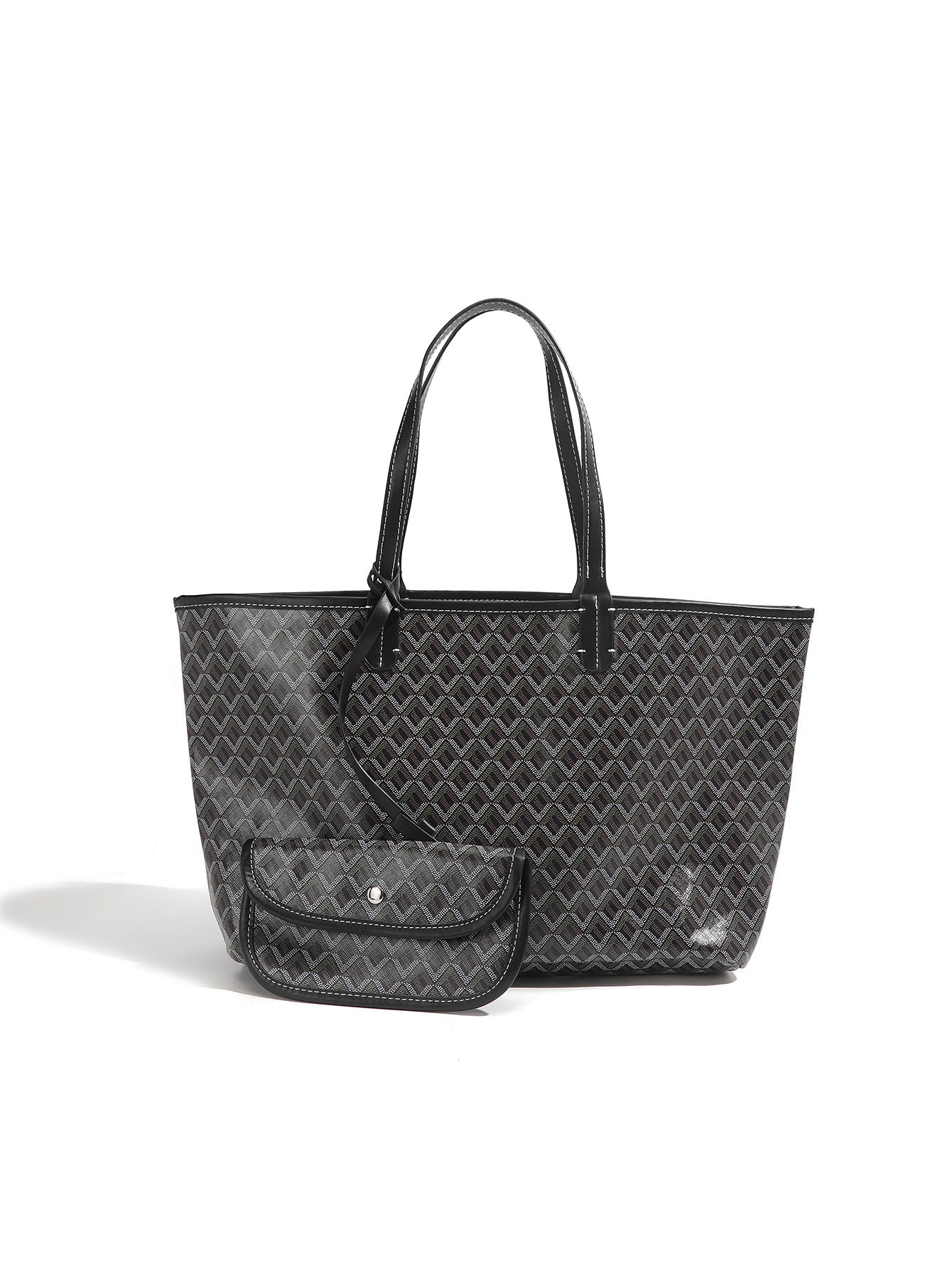 Large Capacity Dog Teeth Bag Women's One Shoulder Combination Bags Shopping Bag Printed Portable Tote Bag