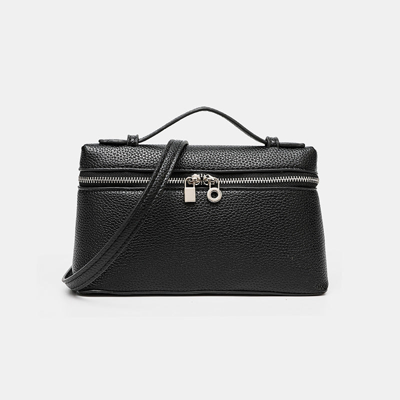Lunch Box Bag PU Leather Women's Simple All-Match Shoulder Crossbody Box Bag Niche Temperament Women's Bag