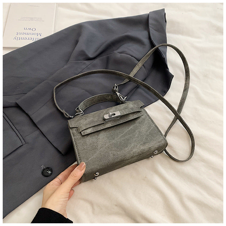 Retro Casual New Simple Fashion Lock Korean Style Crossbody Shoulder Portable Square Pouch Women