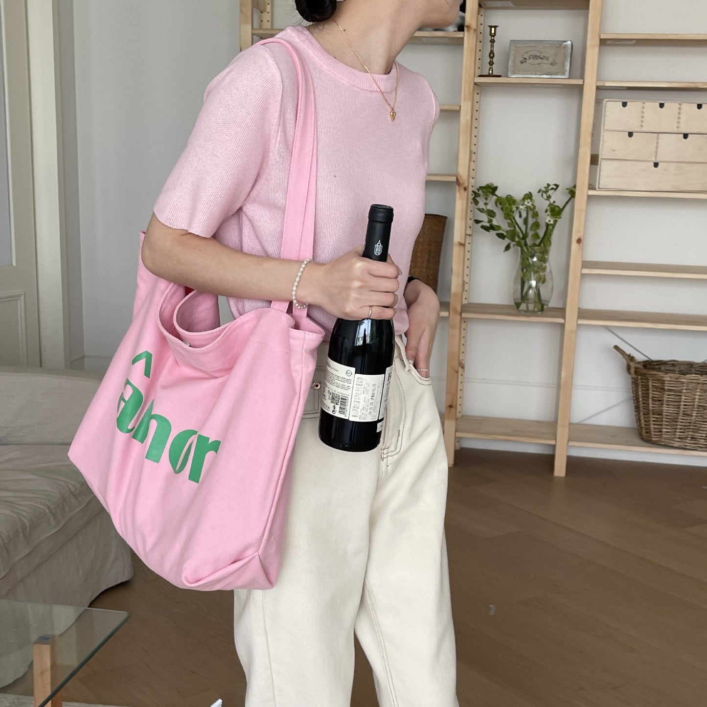 2025 Trendy Canvas Tote Bag for Women, Large Capacity Street Style Letter Design, Perfect for Daily Commute and Shopping