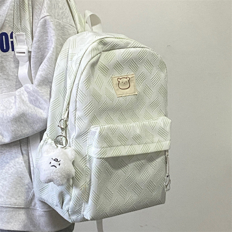 Girl Heart Cute Bear Backpack Korean Style College High School Junior High School Student Large Capacity Schoolbag Computer Casual Backpack