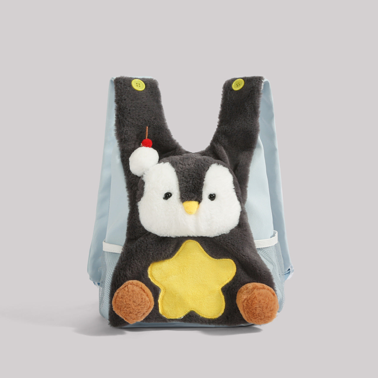 Cute Plush Penguin Backpack for Kids - Adorable Animal Design with Breathable Mesh and Comfortable Curved Straps