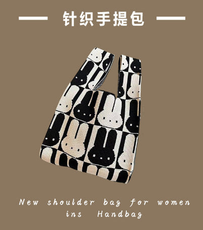 Vest Bag Women's Korean Knitted New Year Knitted Bag Hand Bag Knitted Oblique Bag