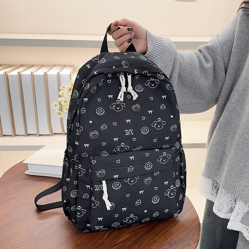 Bowknot Schoolbag Female College Student Simple Cute Girl Backpack Partysu Backpack