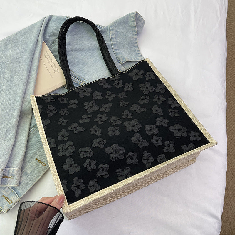 Bag Women's Bag Spring New Simple Fashion Large Capacity Totes Solid Color Casual Portable Shoulder Bag