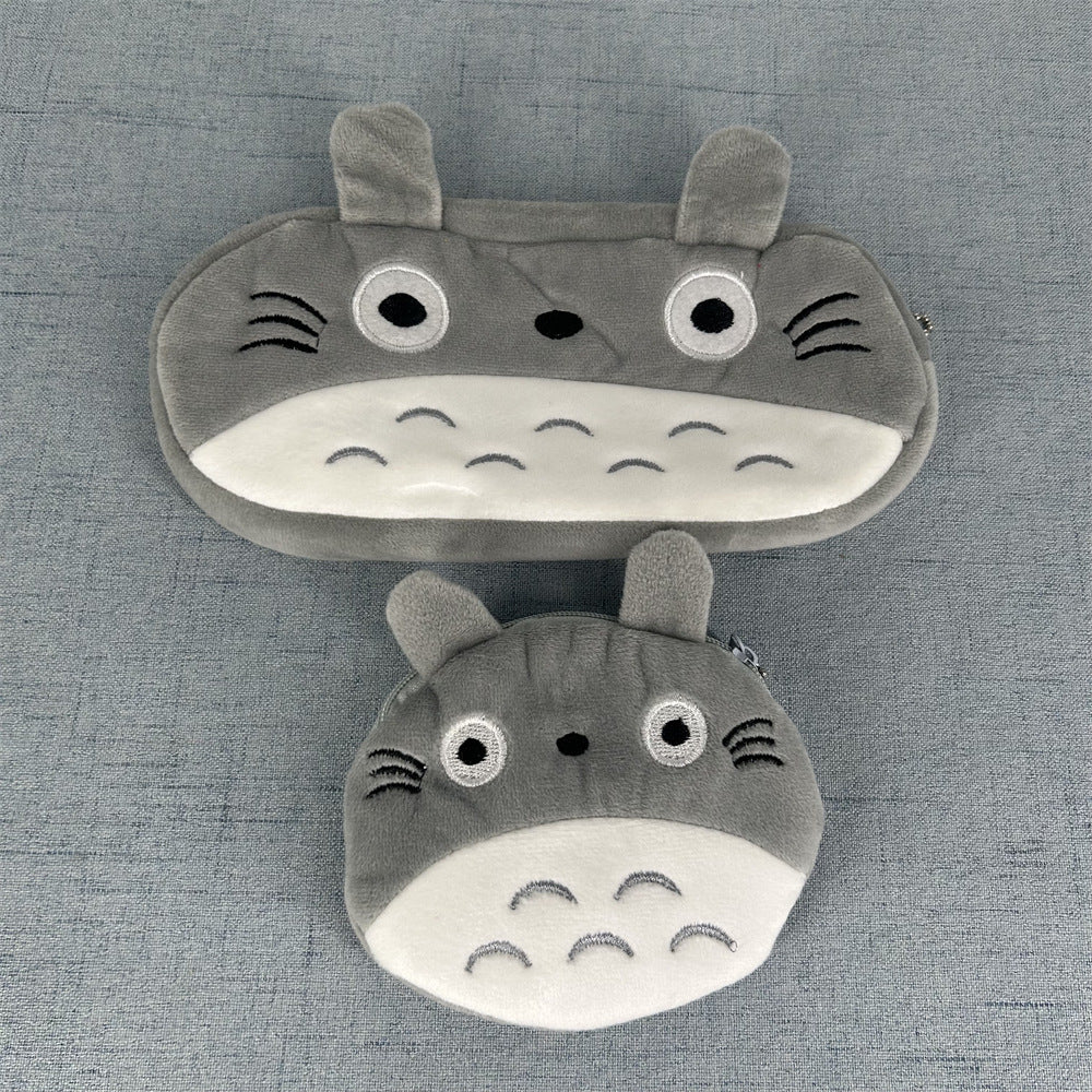 Cute Cartoon Stitch Plush Pencil Case with Matching Coin Purse for Kids and Students