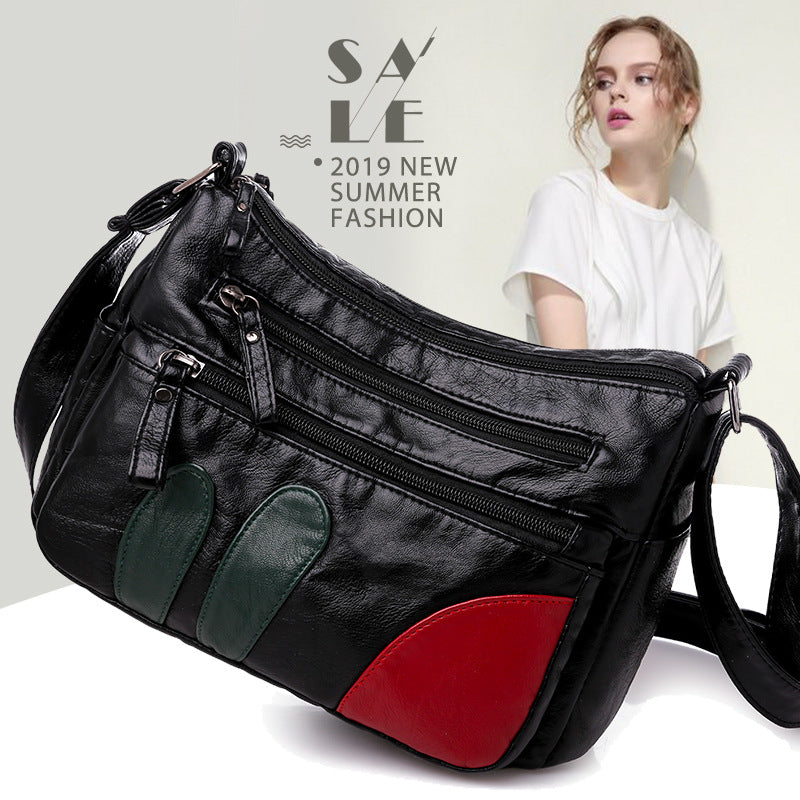 New Women's Soft PU Crossbody Bag with Multiple Pockets and Zipper Closure, Perfect for Daily Use