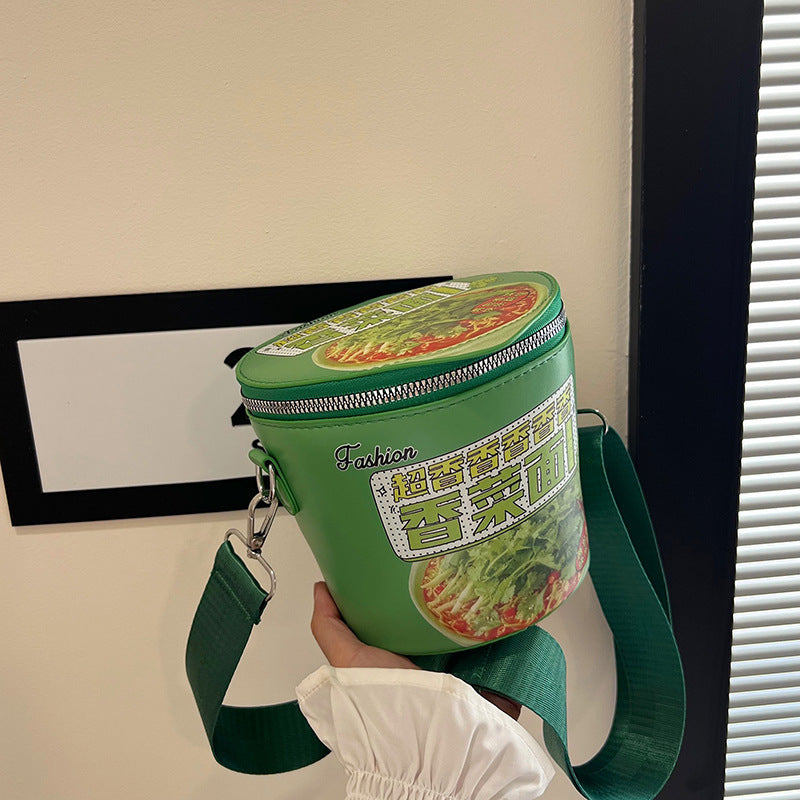 Fashion Braised Beef Noodle Women's Bag New Korean Style Personalized All-Match Instant Noodles Container Shoulder Bag