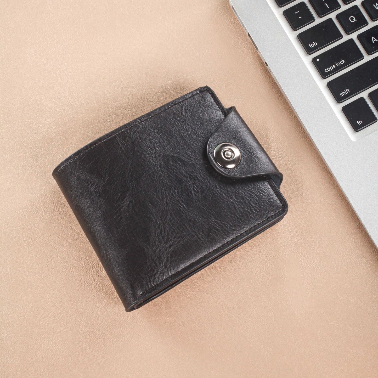 Fashionable Men's Compact Wallet with Magnetic Closure and Multi-Card Slots for Daily Use